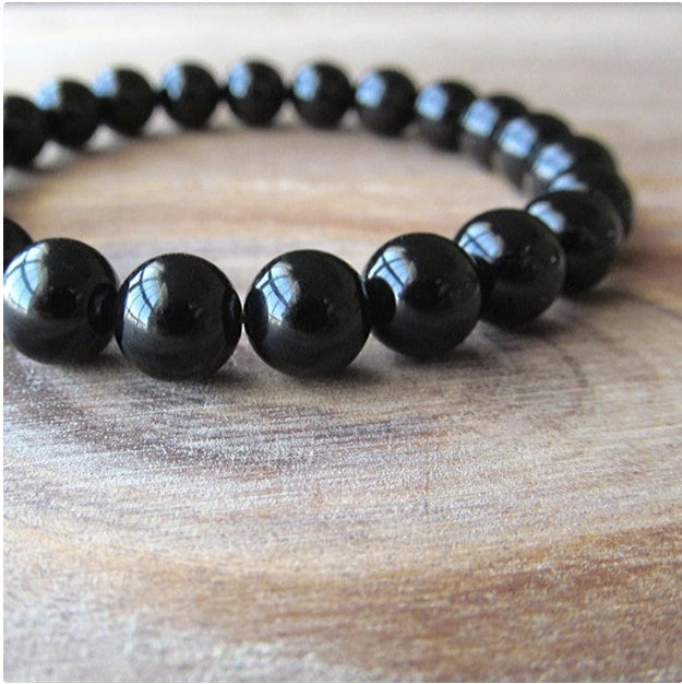 Black Onyx Gemstone Beaded Bracelets
