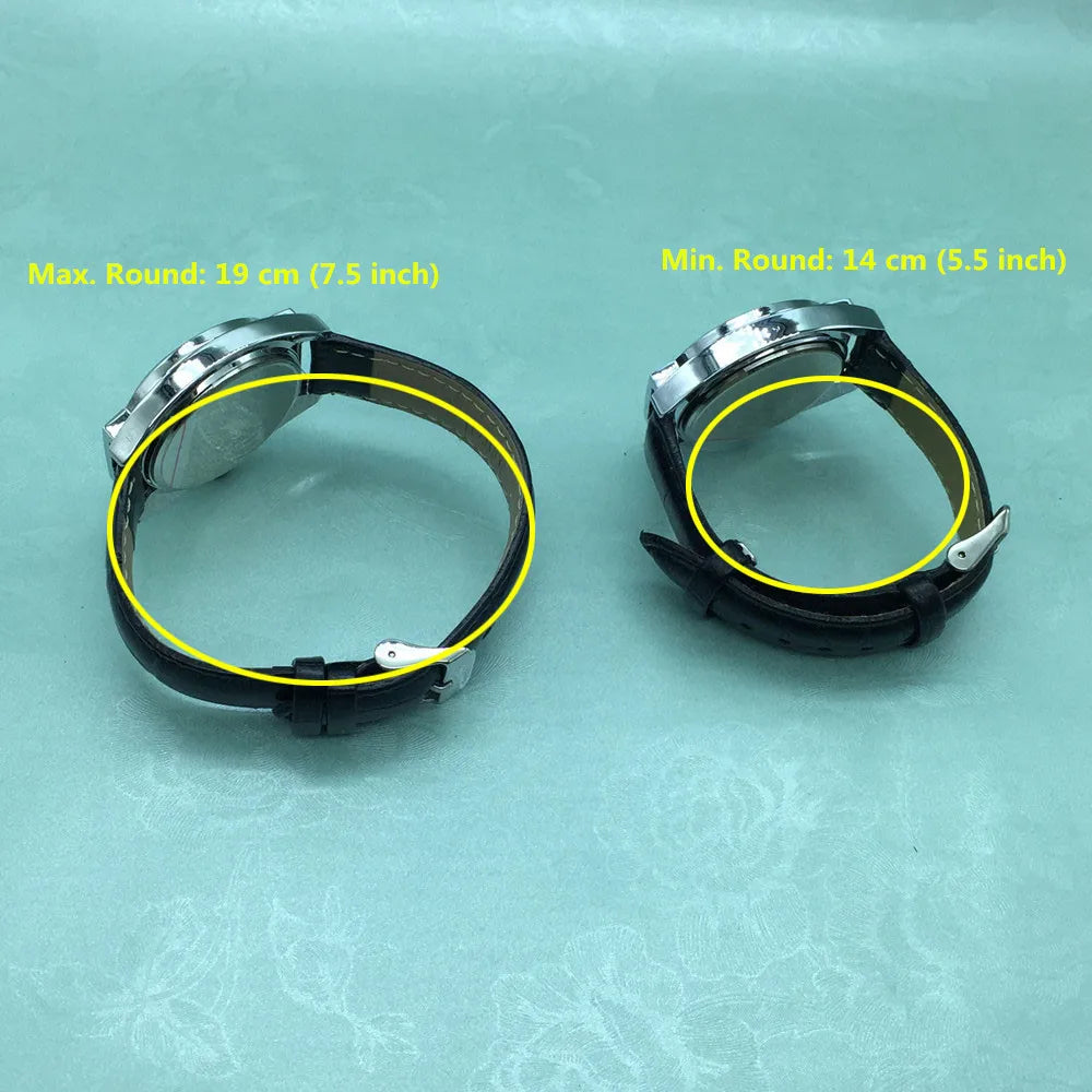 Braille Tactile Wrist Watch With Blue Face,Leather Strap