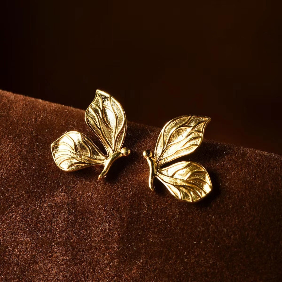 18K Golden Butterfly Earrings