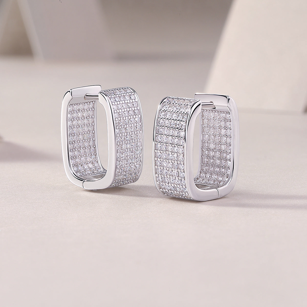 Star Light Luxury Mosanite Silver Hoop Stud Earrings