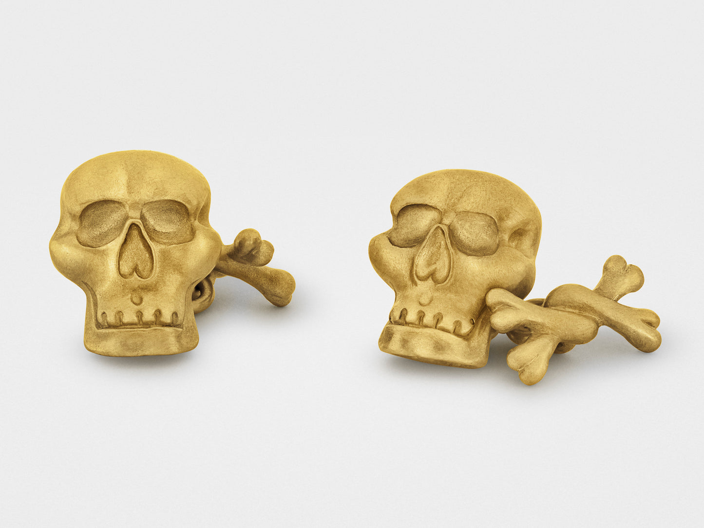 18k Gold Skull & Cross Bones Cuff Links