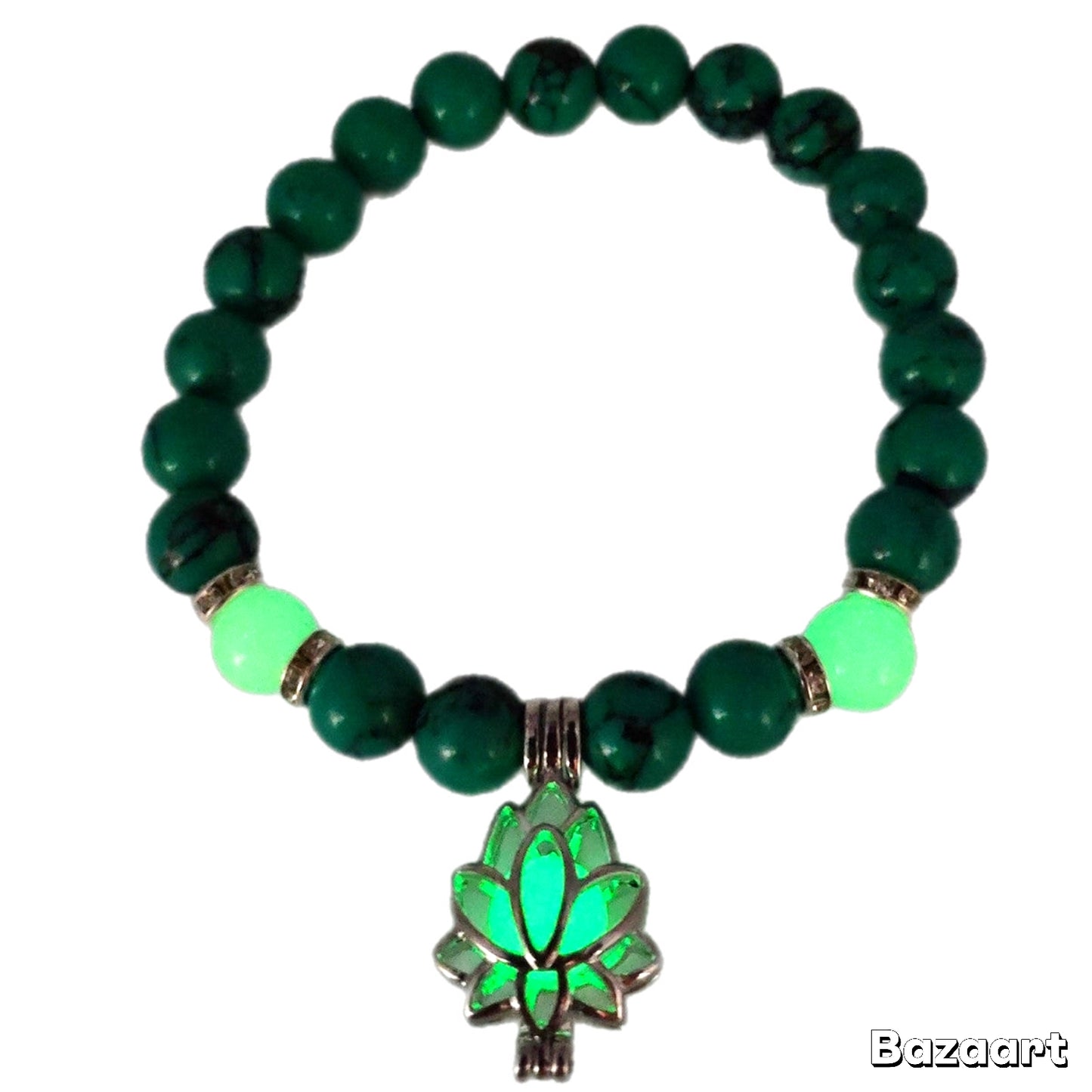 Energy Luminous Lotus Natural Stone Turquoise Bead Bracelet