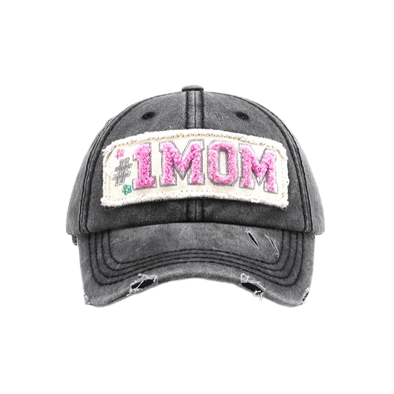 #1 Mom Camo Adjustable Cotton Baseball Cap