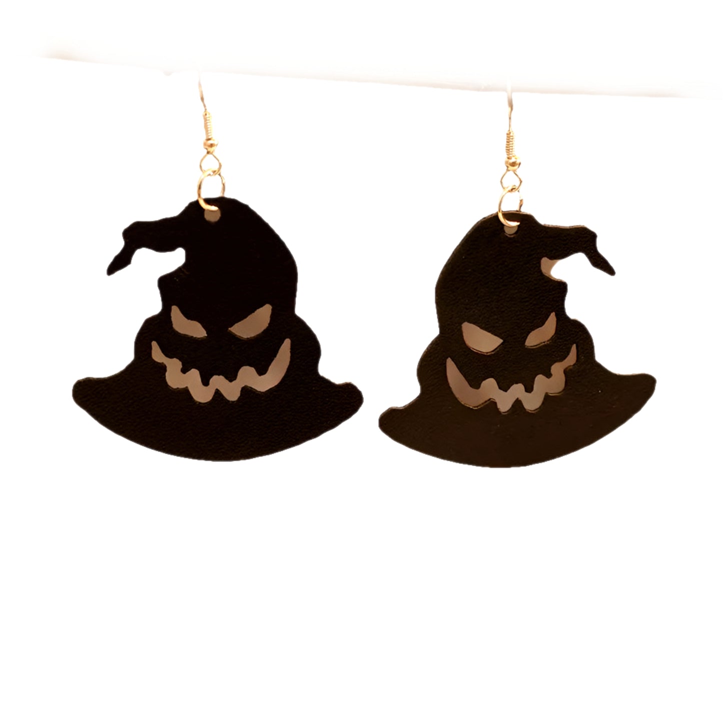 Soft PU Leather Witches Hat Earrings
