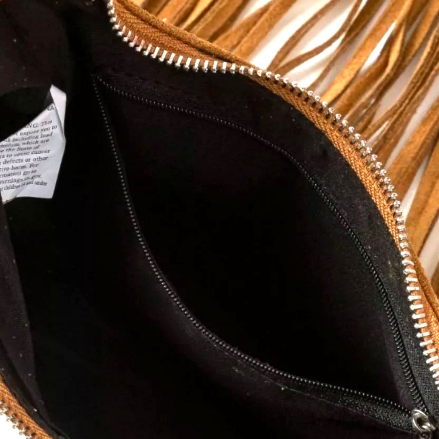 Fame Suede Fringe Crossbody Bag