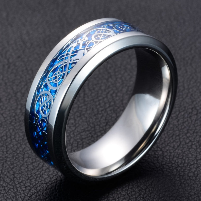 Titanium Steel Dragon Design Wedding Ring