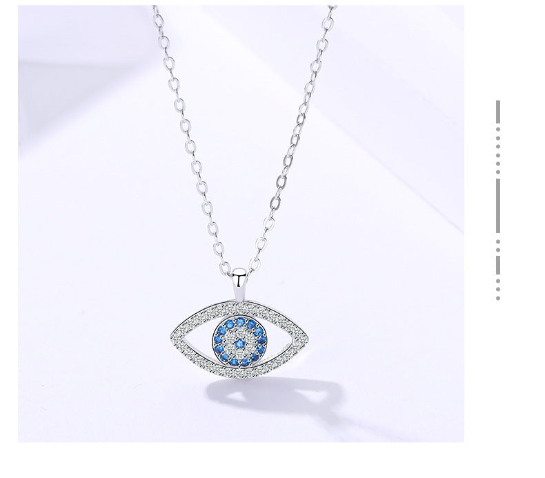 Sterling Silver Evil Eye Pendant Necklace