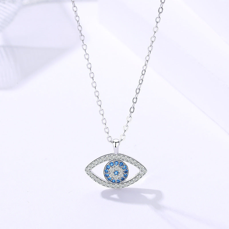 Sterling Silver Evil Eye Pendant Necklace