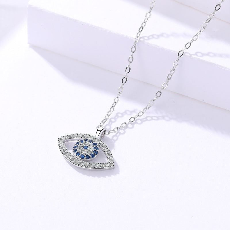 Sterling Silver Evil Eye Pendant Necklace