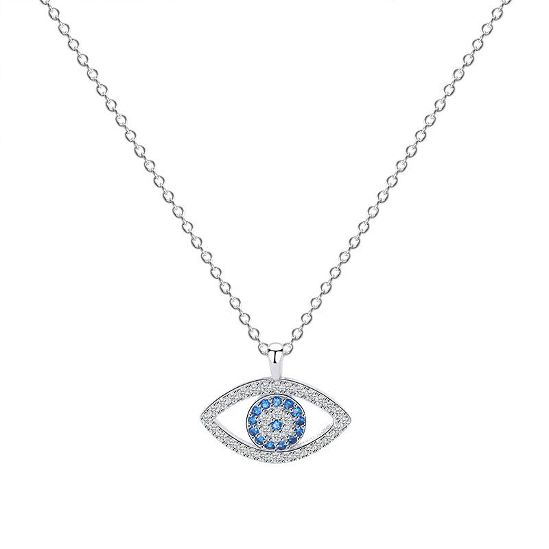 Sterling Silver Evil Eye Pendant Necklace