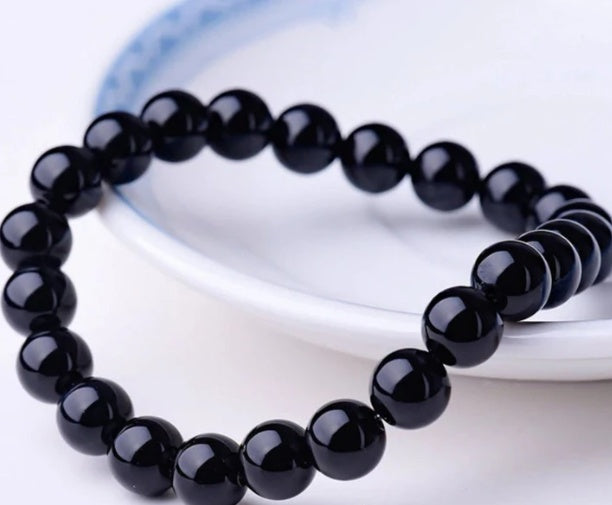 Black Onyx Gemstone Beaded Bracelets