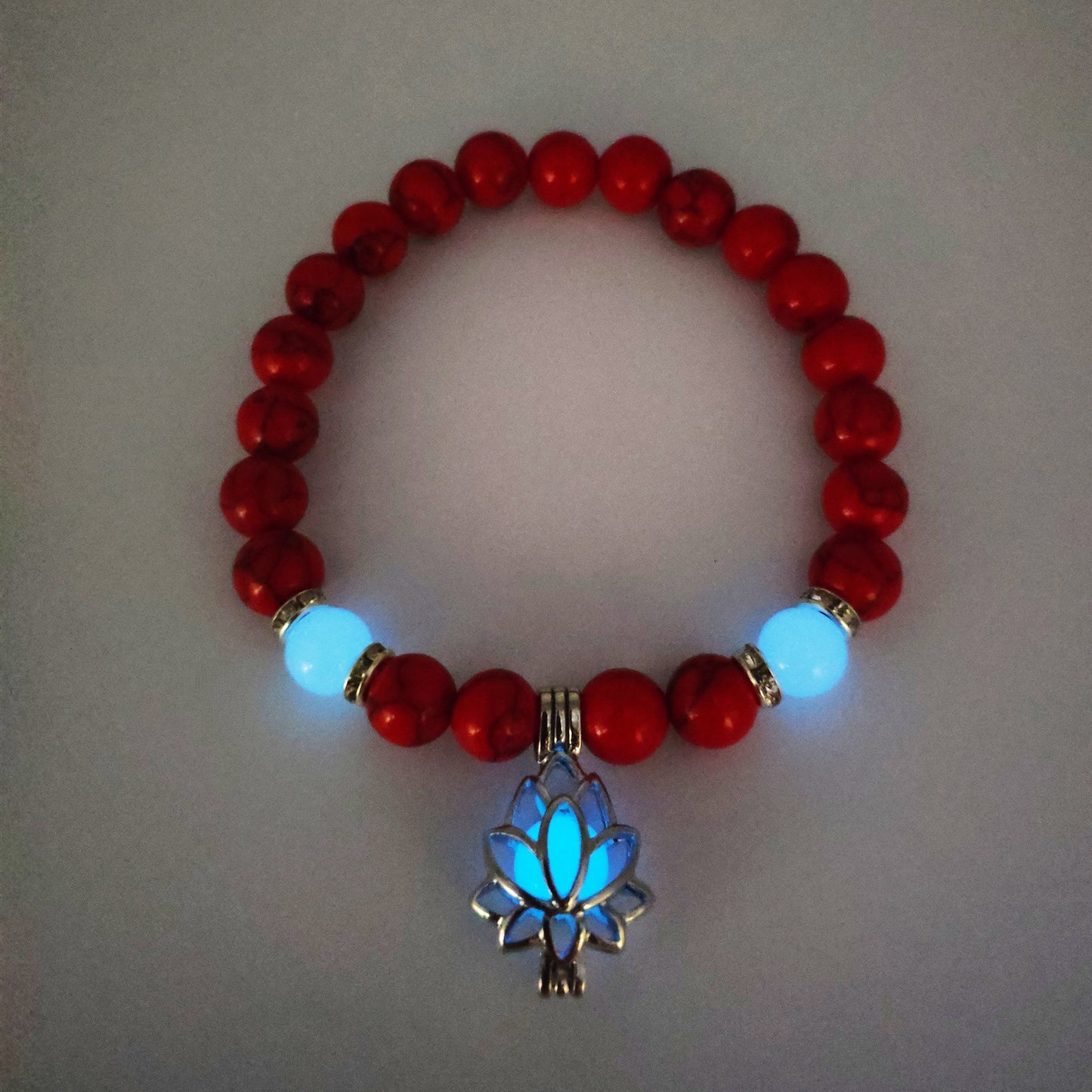 Energy Luminous Lotus Natural Stone Turquoise Bead Bracelet