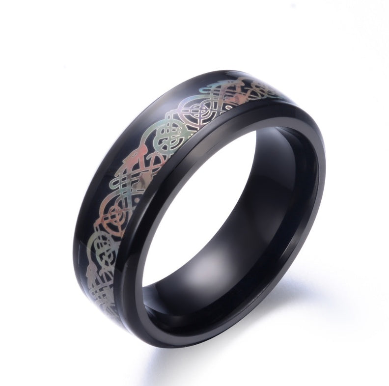 Titanium Steel Dragon Design Wedding Ring