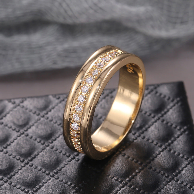 Copper Plated Rhinestone Fashion Rings