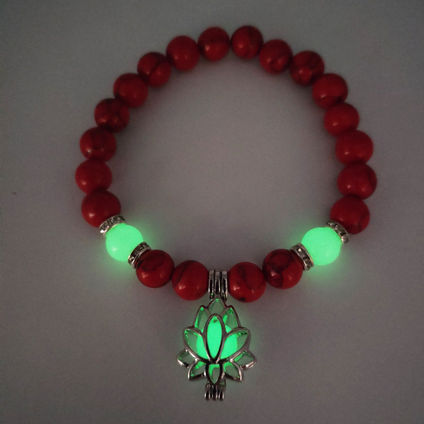 Energy Luminous Lotus Natural Stone Turquoise Bead Bracelet