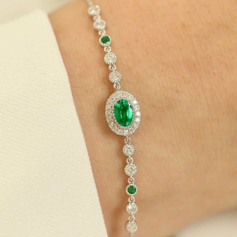 18k Emerald Fancy Lady's Bracelets