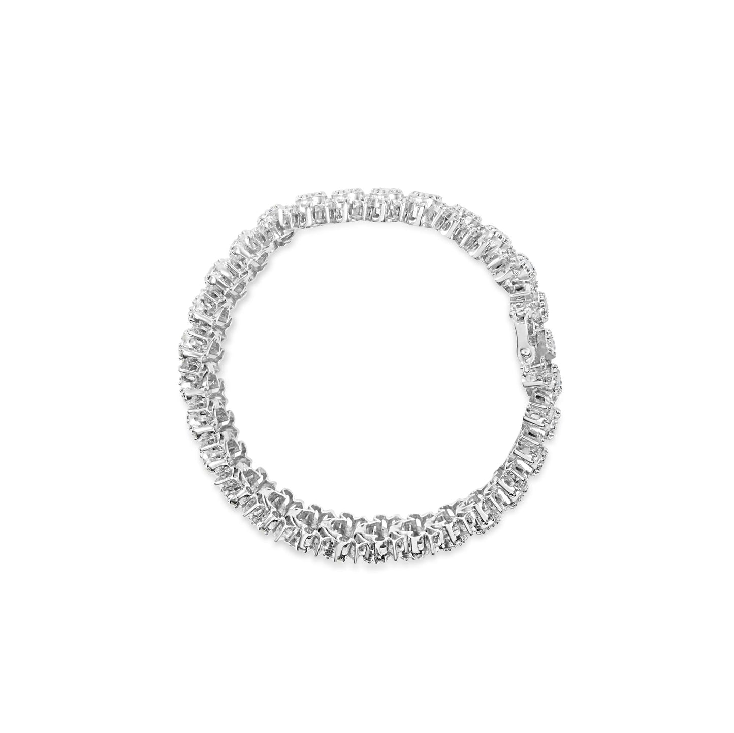 14K White Gold Blue & White Diamond Vintage-Inspired Bracelet