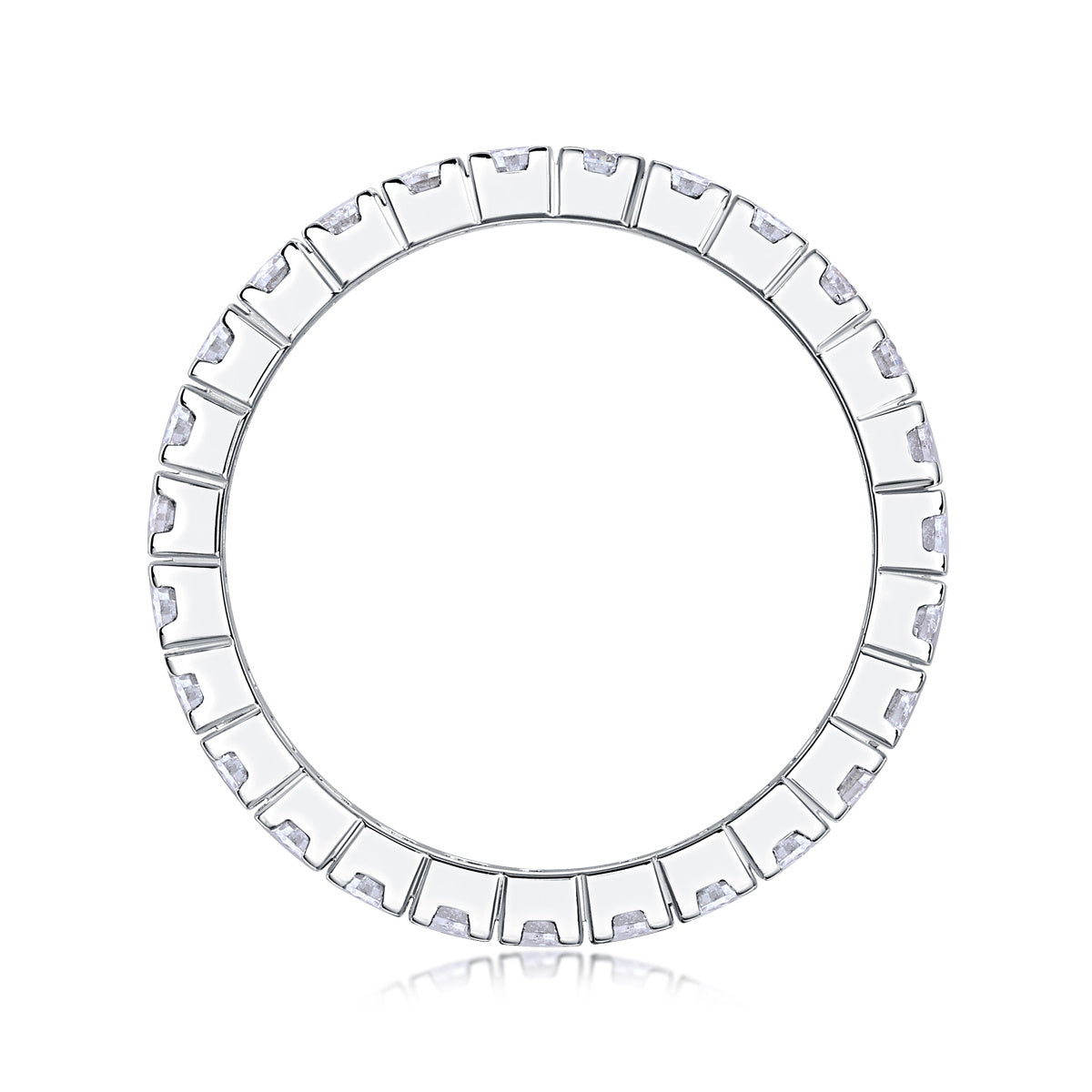 Sterling Silver Mosanite Multi Row Wedding/Anniversary Band