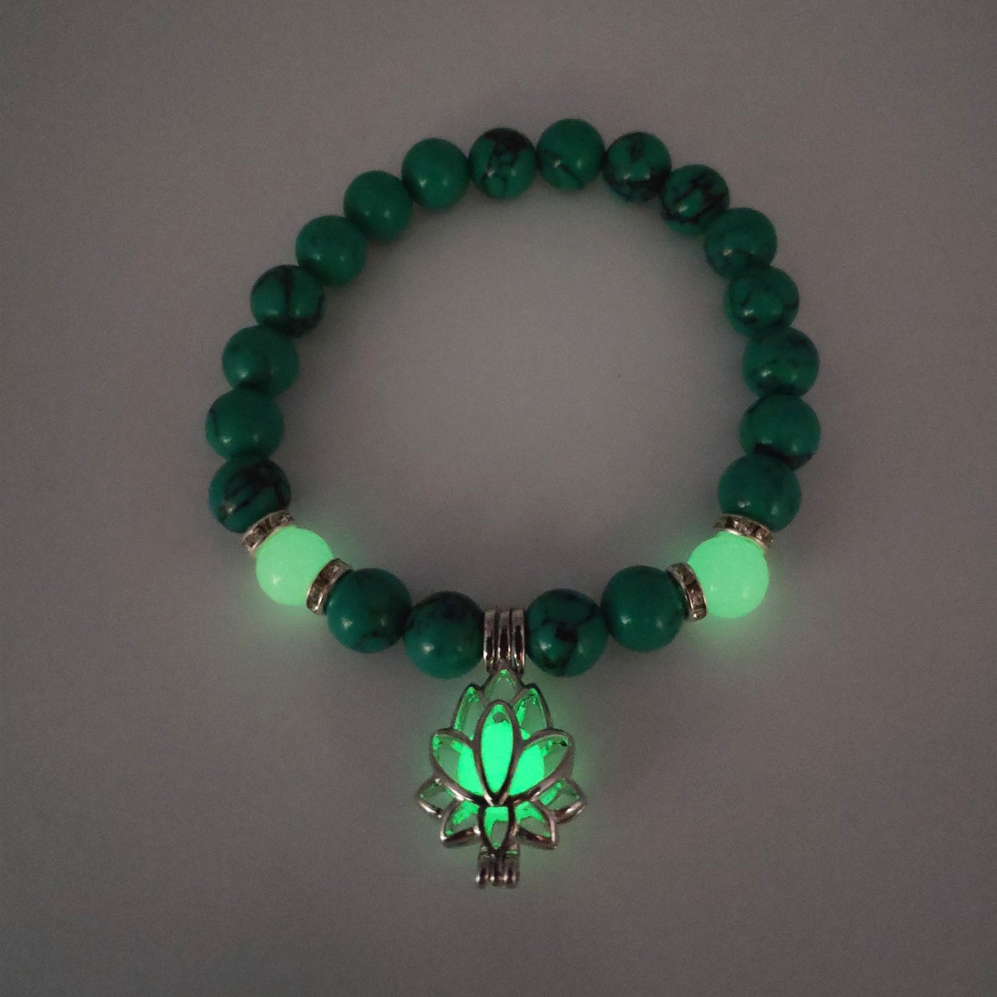 Energy Luminous Lotus Natural Stone Turquoise Bead Bracelet