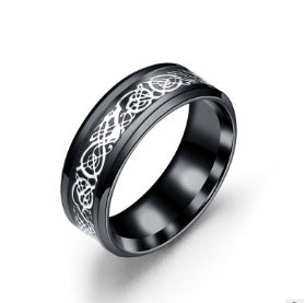 Titanium Steel Dragon Design Wedding Ring
