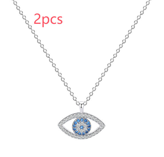 Sterling Silver Evil Eye Pendant Necklace