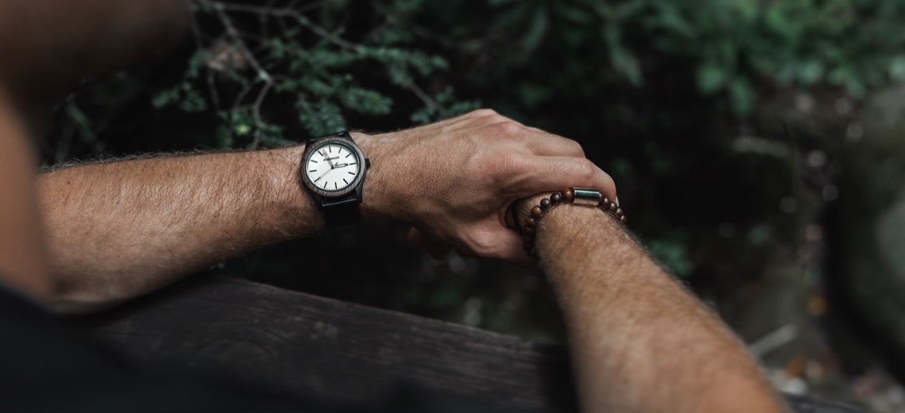 Inverness  Walnut & Black Leather Casual Quartz Watch
