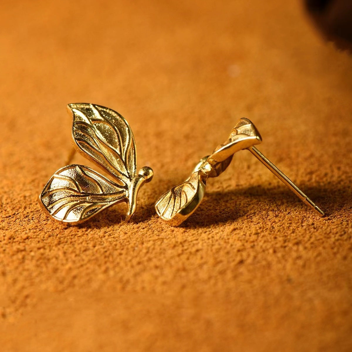 18K Golden Butterfly Earrings