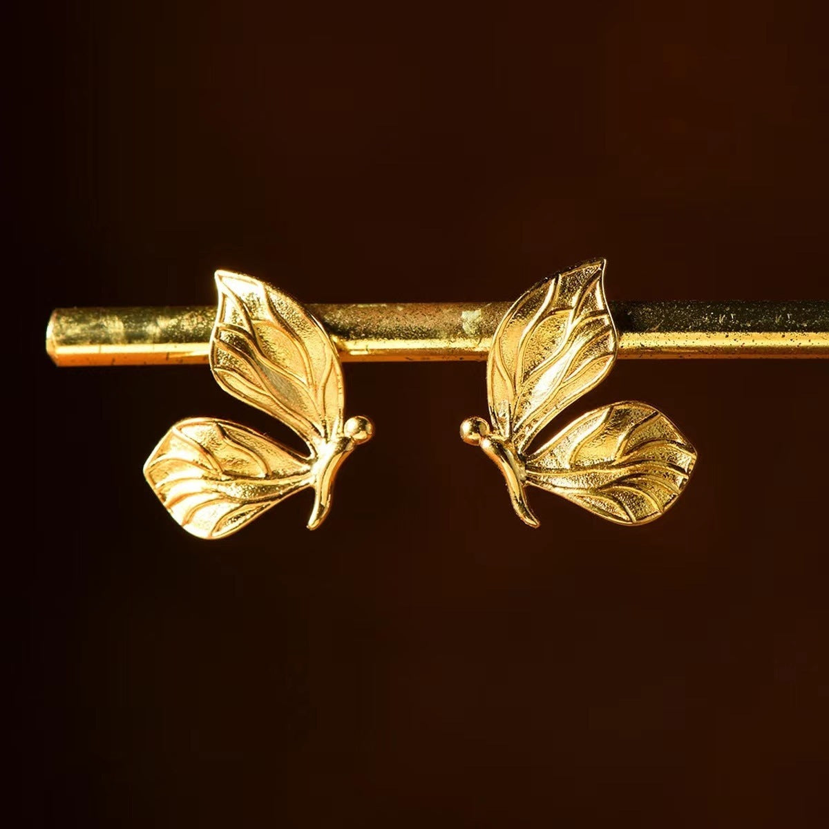 18K Golden Butterfly Earrings