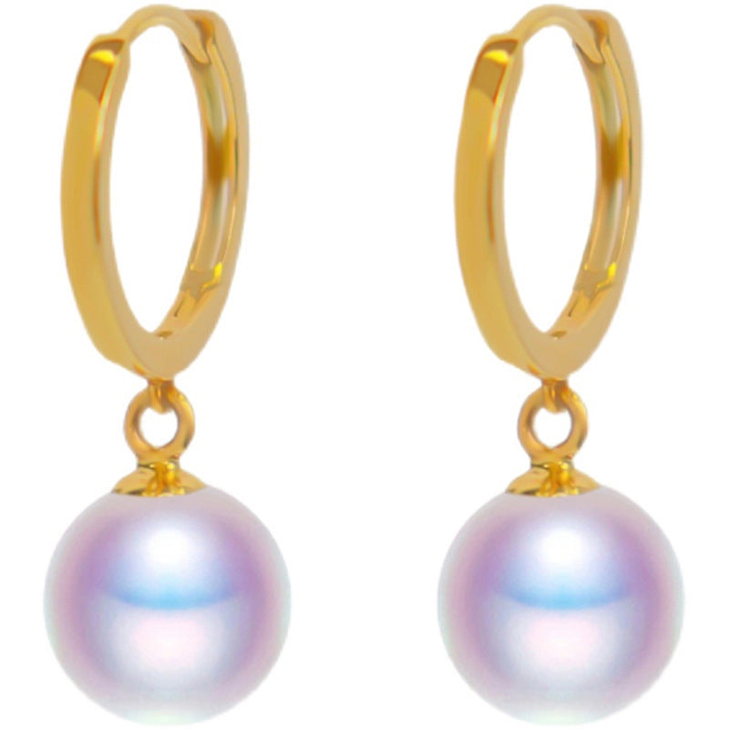 18K Gold Freshwater Pearl Dangle Earrings