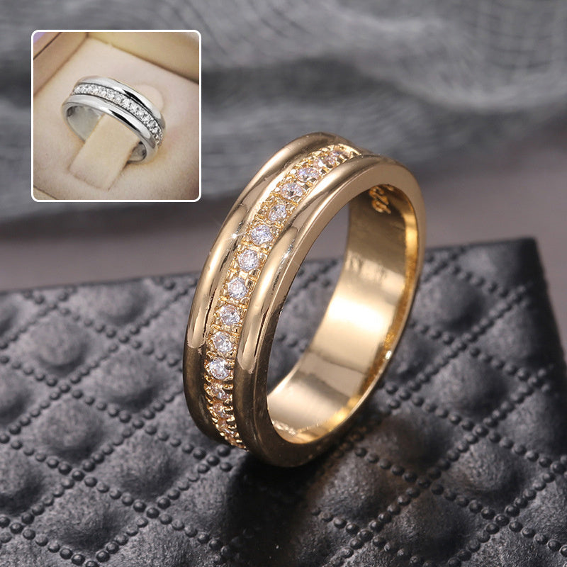 Copper Plated Rhinestone Fashion Rings