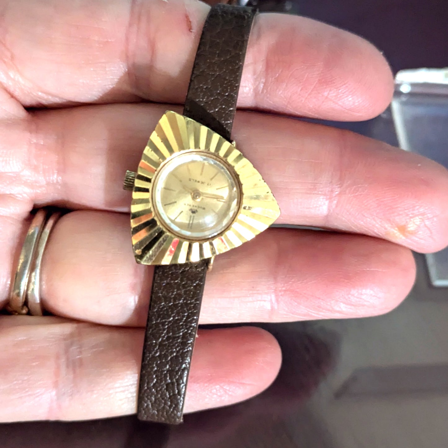 Bucherer 10k Rolled Gold Abstract Manual Wibd Lady's Watch