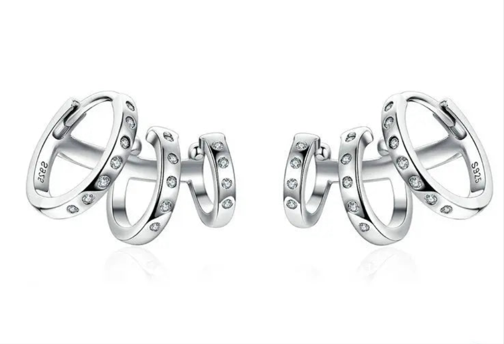 Sterling Silver Beautiful Ear Cuffs