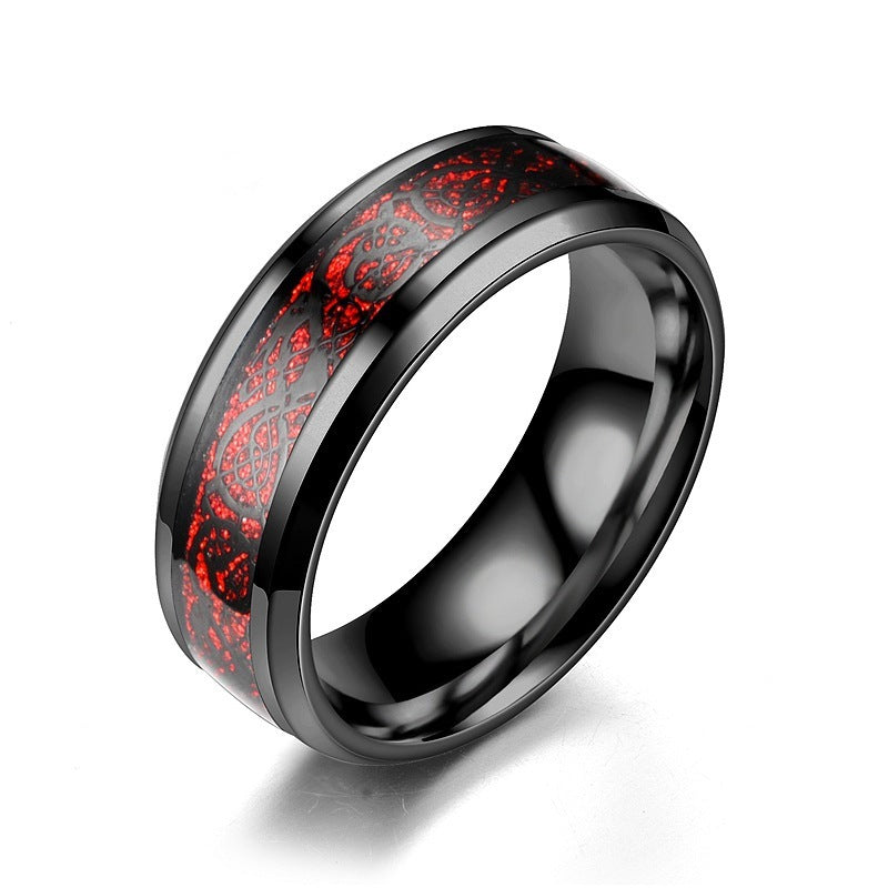 Titanium Steel Dragon Design Wedding Ring
