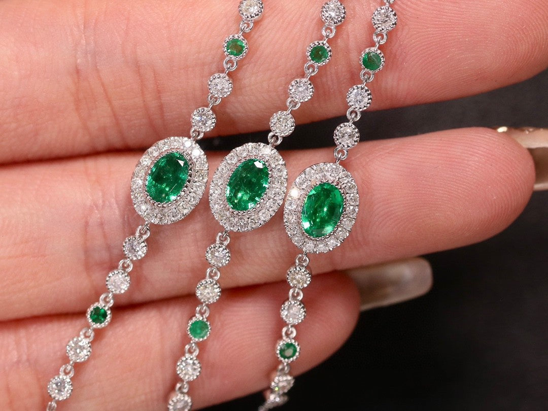 18k Emerald Fancy Lady's Bracelets