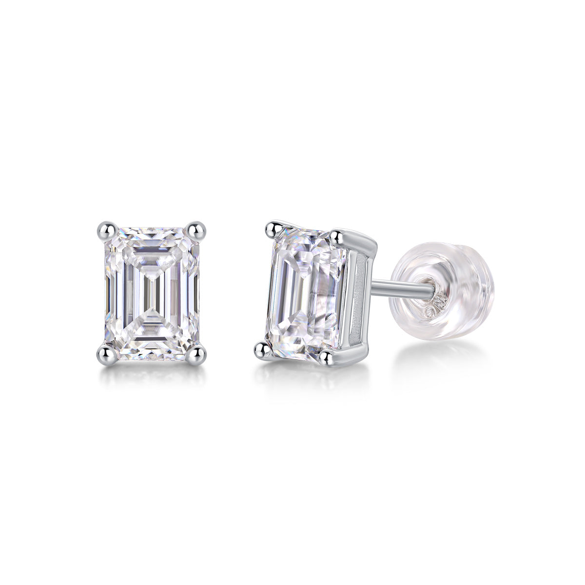 Mossianite Silver Fashion Stud Earrings