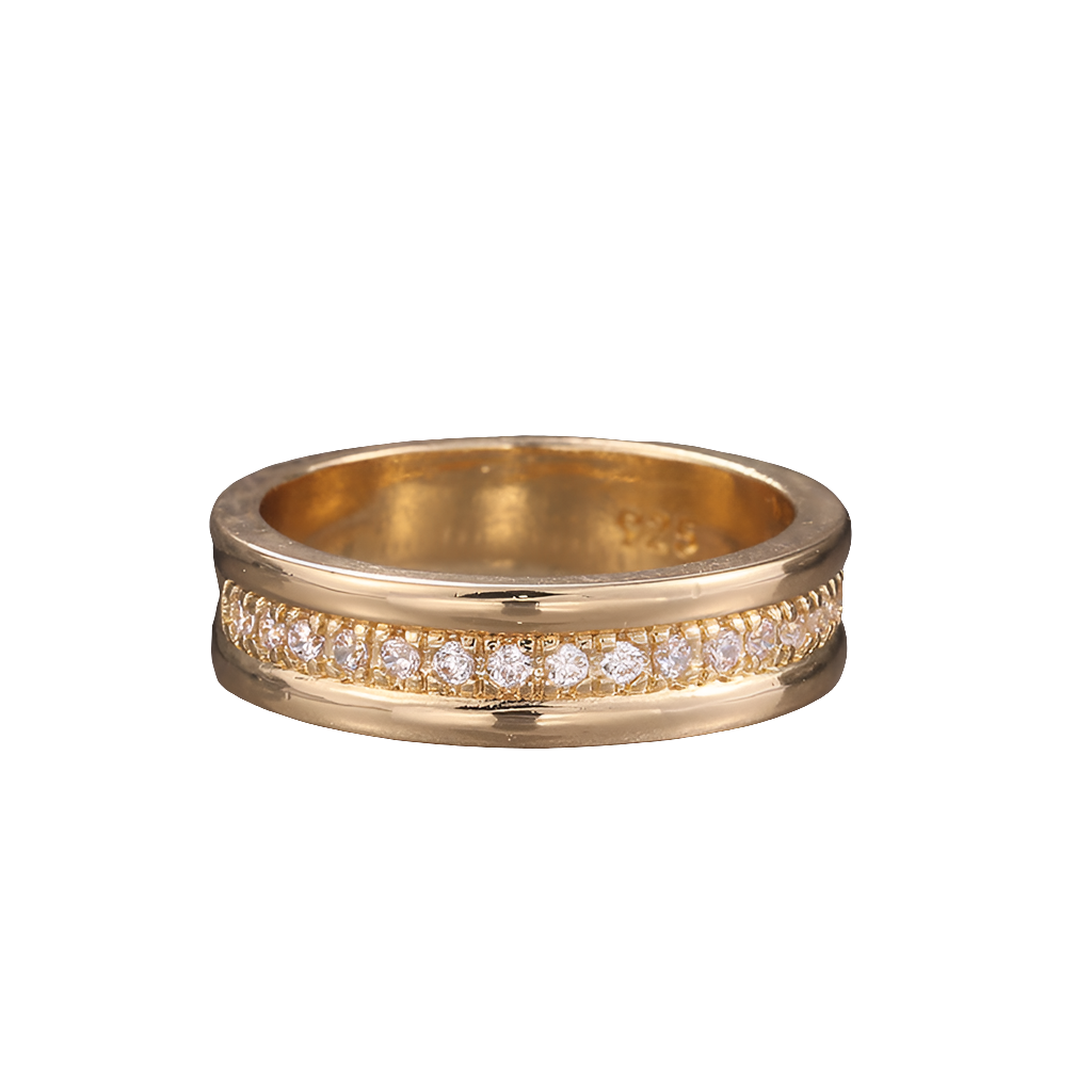 Copper Plated Rhinestone Fashion Rings