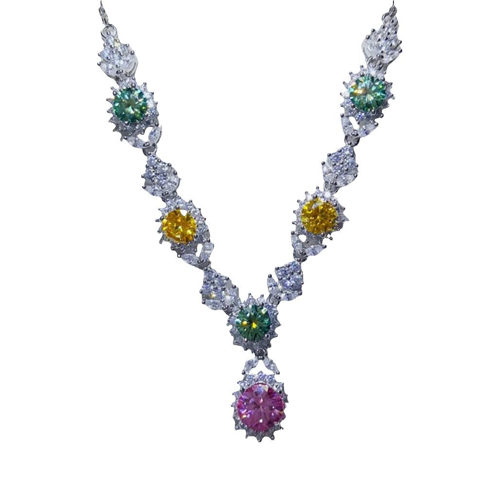 3.5 Ctw   Moissanite Sterling Silver Necklace