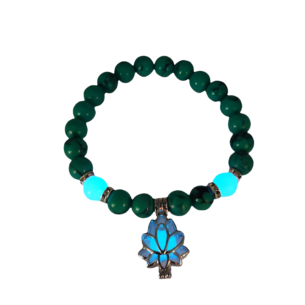 Energy Luminous Lotus Natural Stone Turquoise Bead Bracelet