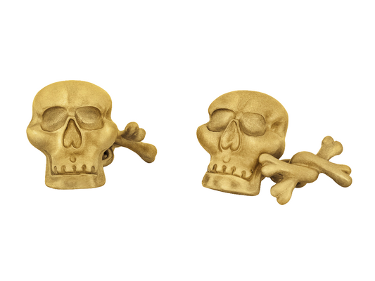 18k Gold Skull & Cross Bones Cuff Links