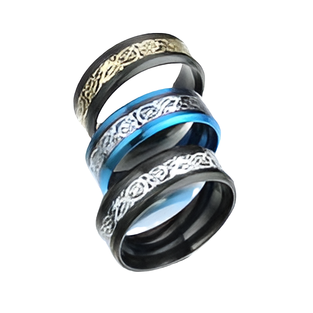 Titanium Steel Dragon Design Wedding Ring