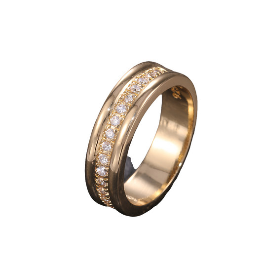 Copper Plated Rhinestone Fashion Rings