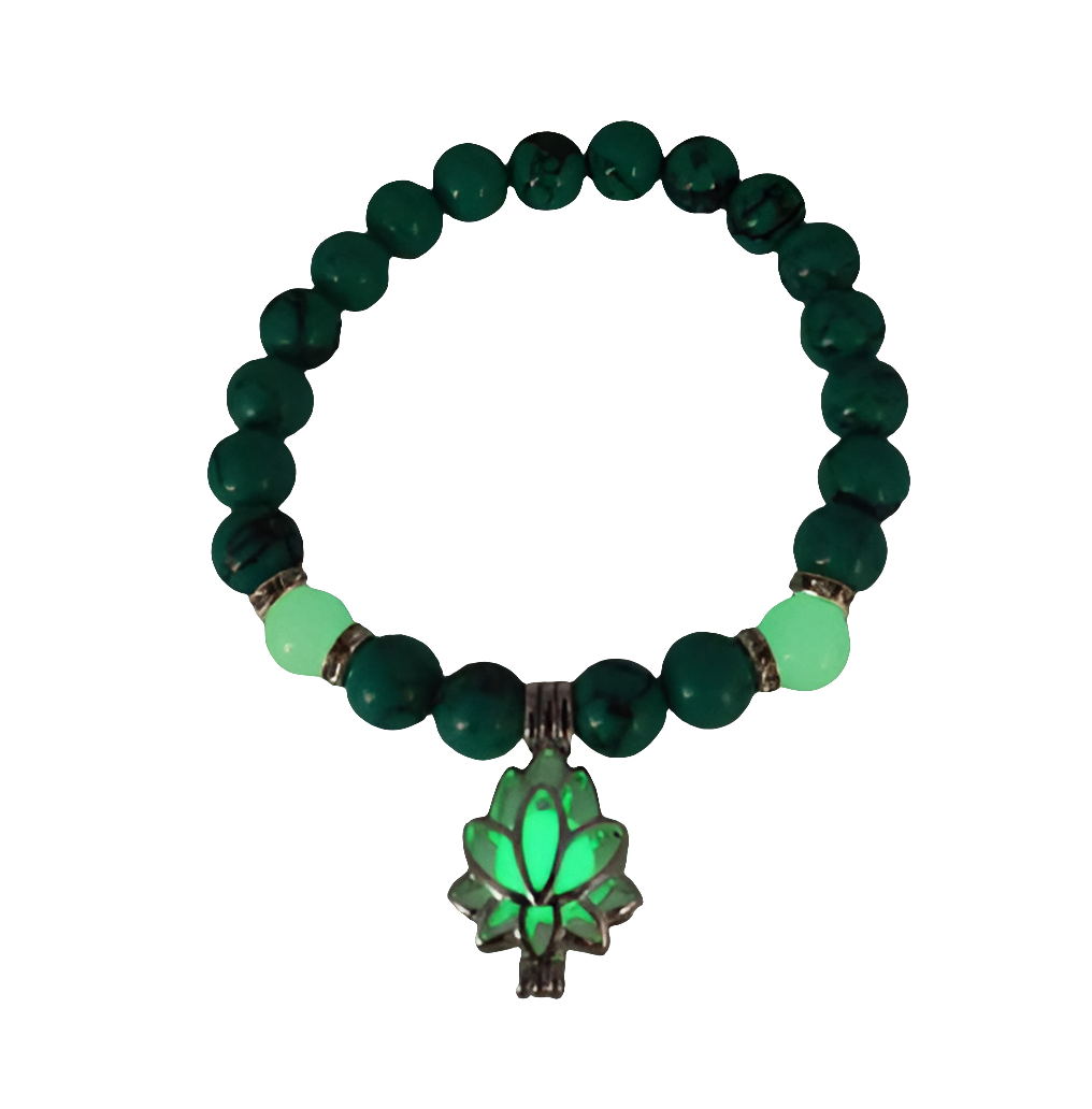 Energy Luminous Lotus Natural Stone Turquoise Bead Bracelet