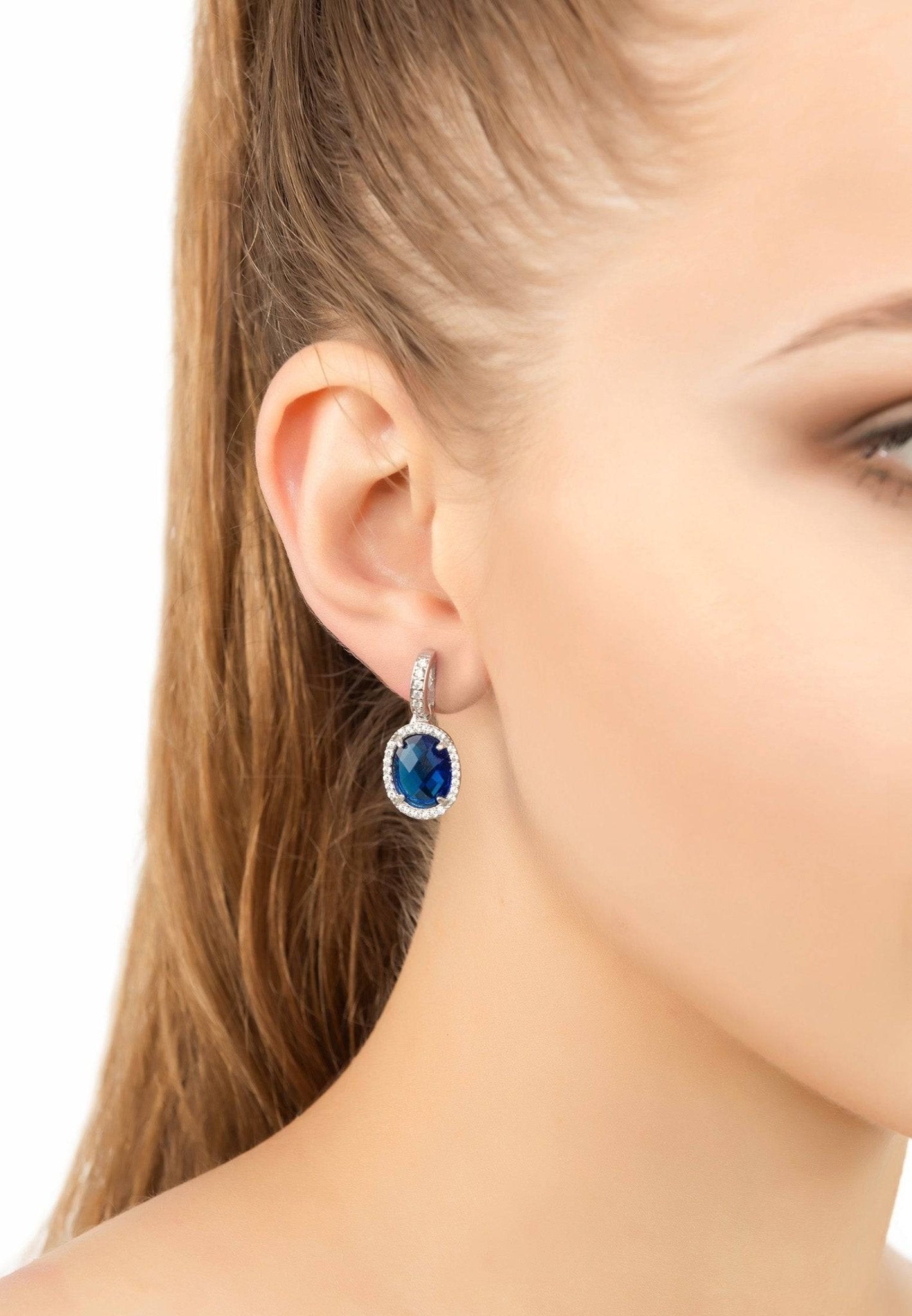 Beatrice Sapphire Sterling Silver Drop Earrings