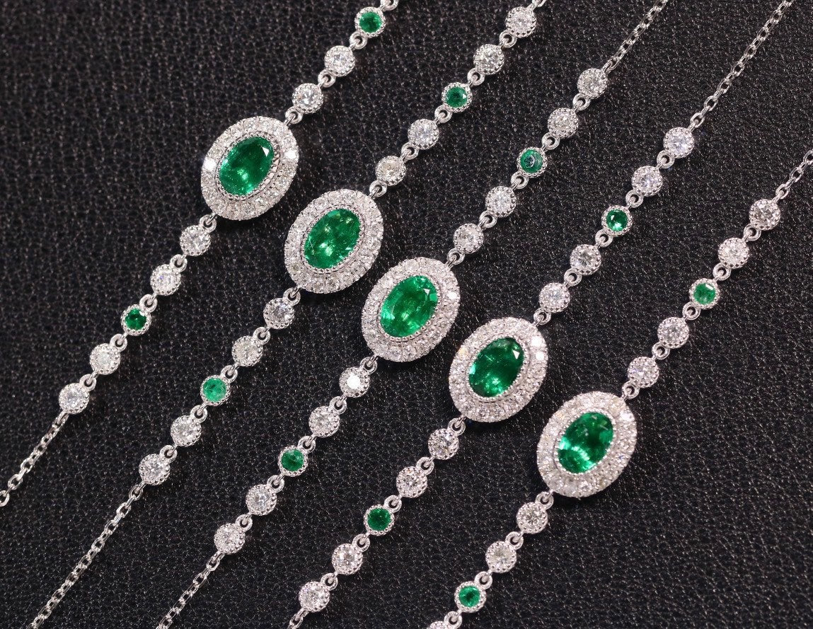 18k Emerald Fancy Lady's Bracelets