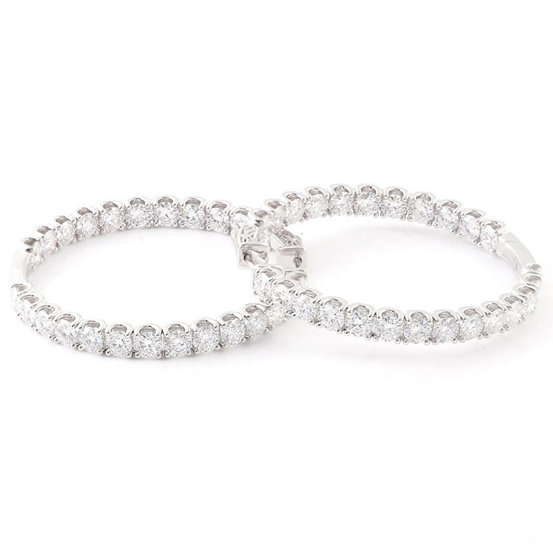 Gold Over Sterling Mosanite Hoop Earrings