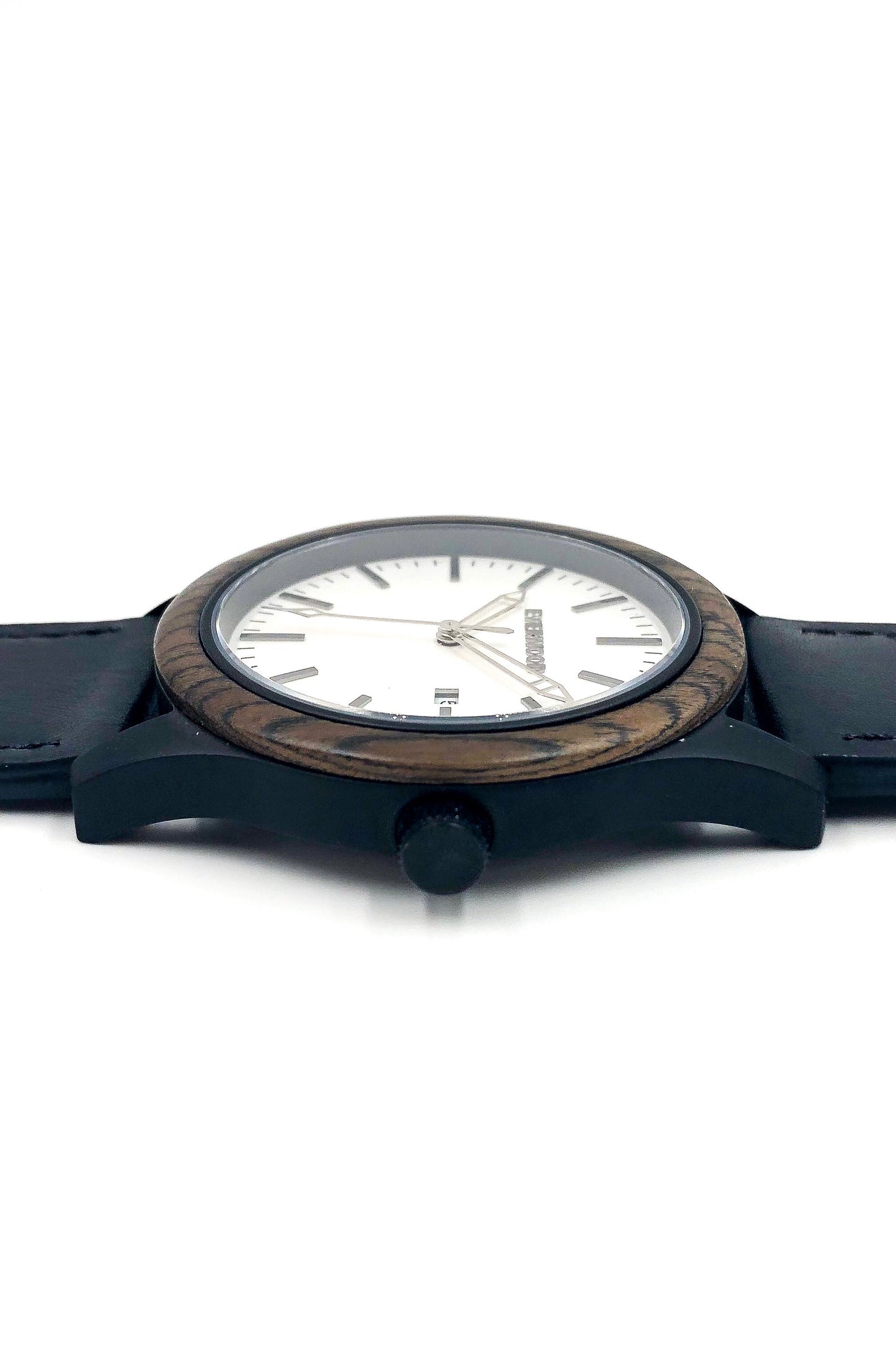 Inverness  Walnut & Black Leather Casual Quartz Watch