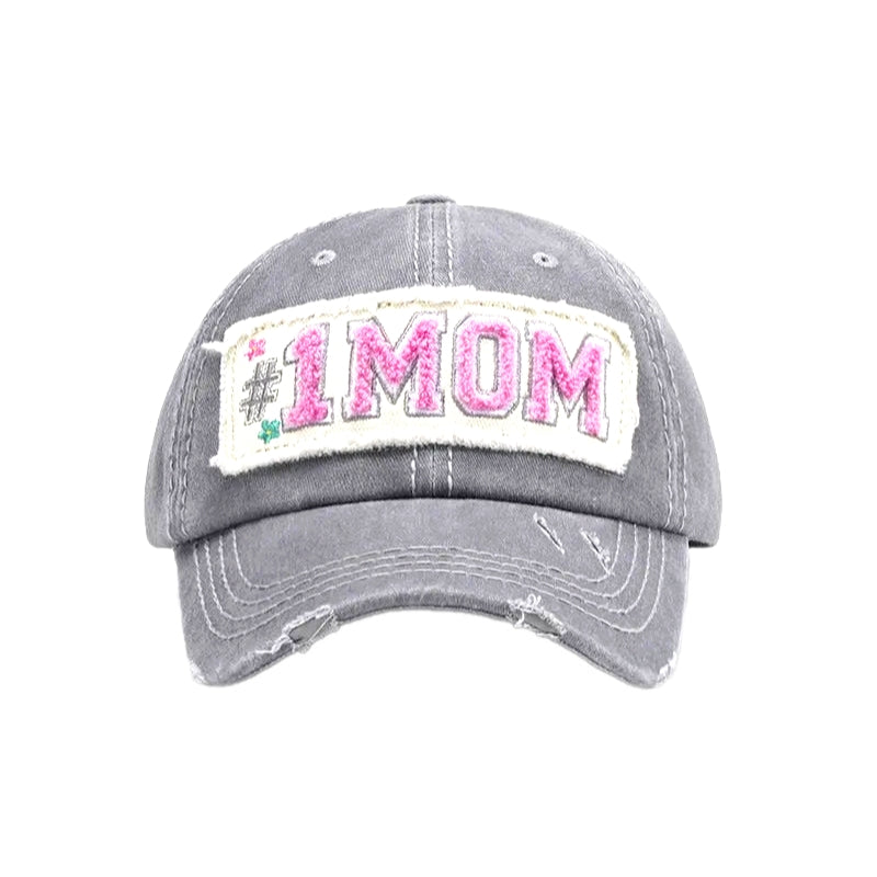 #1 Mom Camo Adjustable Cotton Baseball Cap