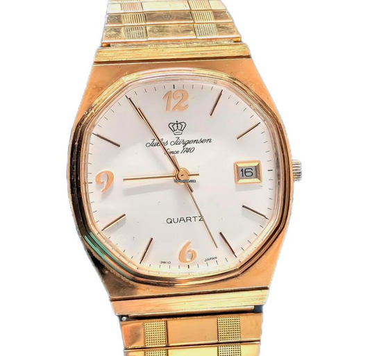 Jules Jurgenson Gent's Gold Steel Dress Watch Vintage
