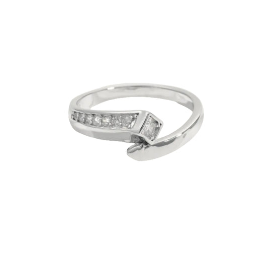 925 Sterling Silver Inlaid Zircon Ring