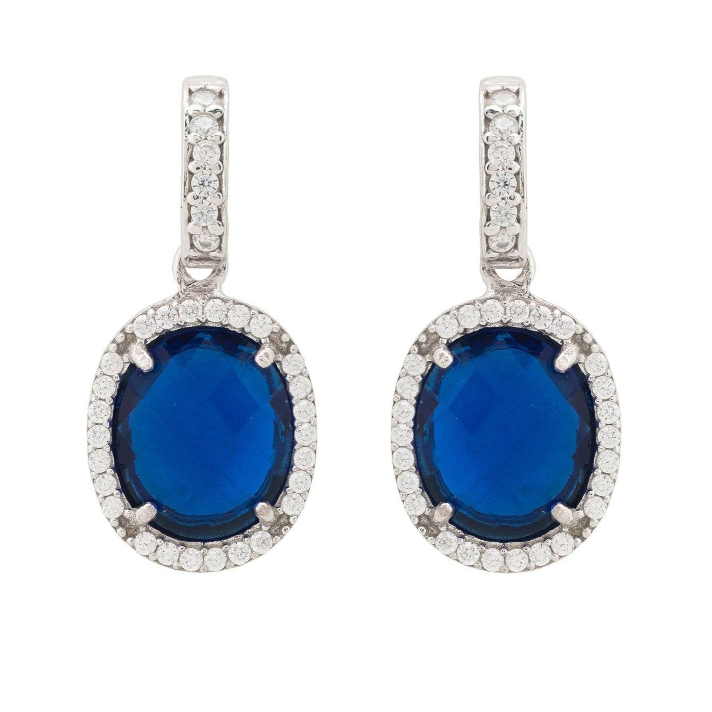 Beatrice Sapphire Sterling Silver Drop Earrings